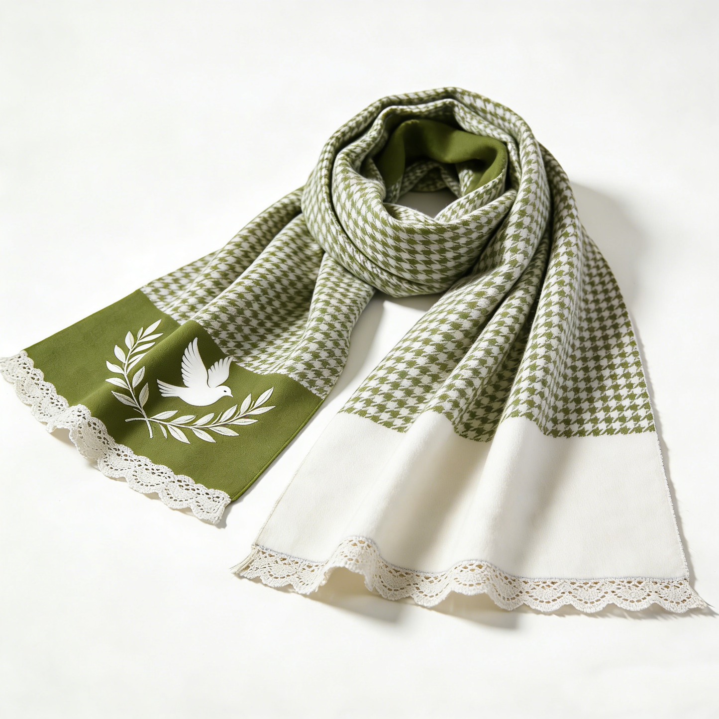 Green Peace Dove Scarf