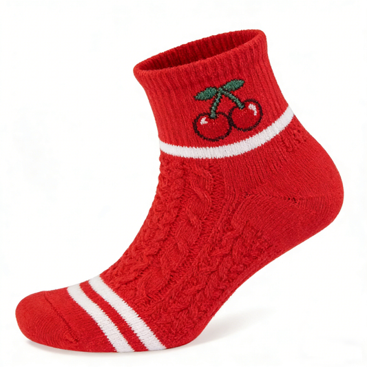 Cherry Red Ankle Socks