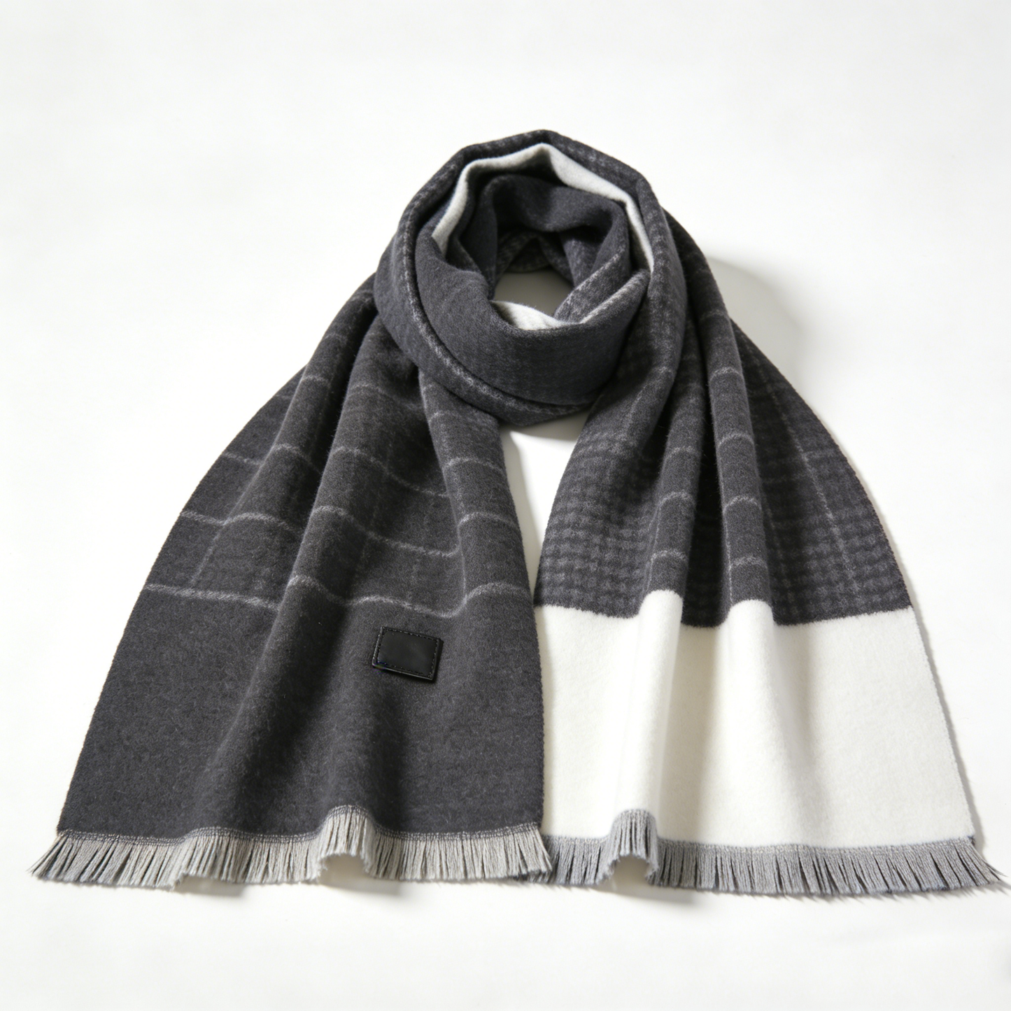 Grey Plaid Scarf