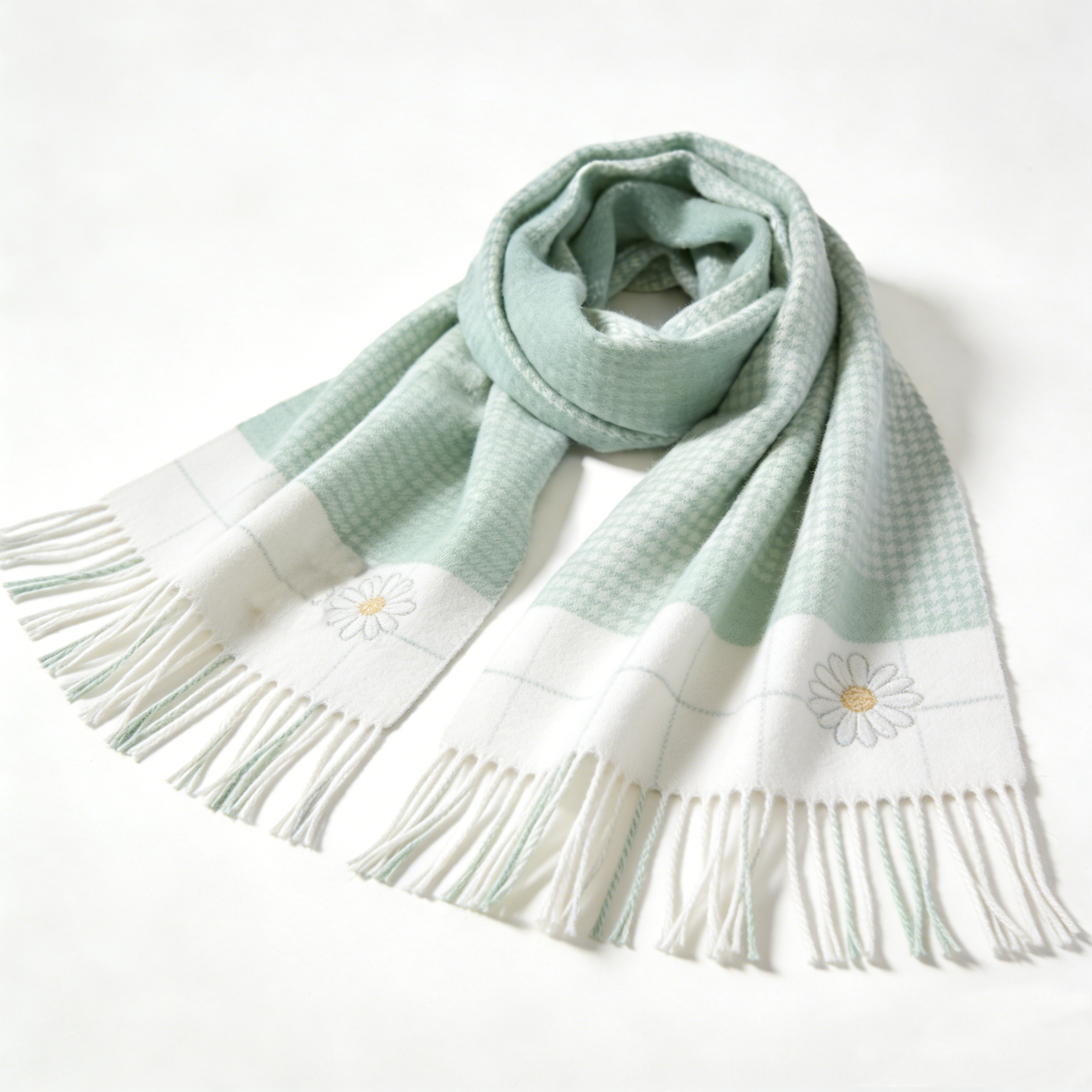 Mint Green Daisy Scarf