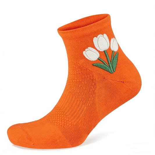 Tulip Orange Ankle Socks