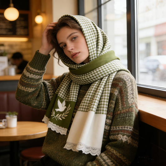 Green Peace Dove Scarf