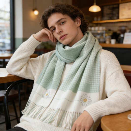 Mint Green Daisy Scarf