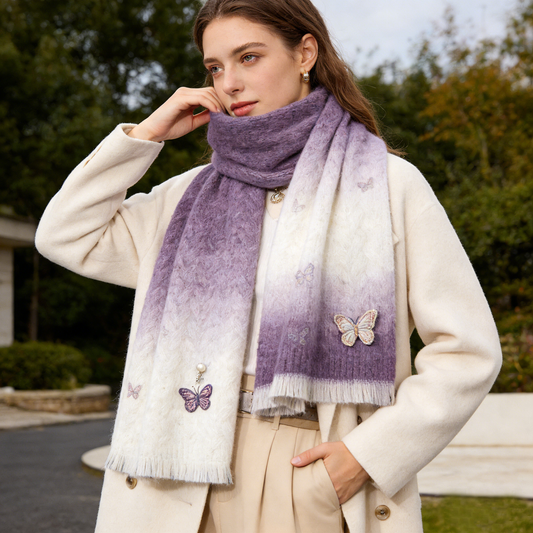 Purple Butterfly Scarf