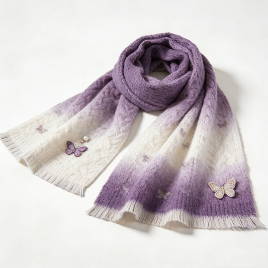 Purple Butterfly Scarf