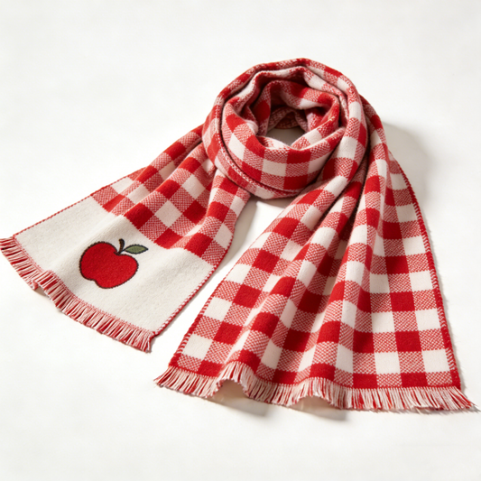 Red Check Apple Scarf