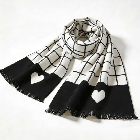 Grid Heart Scarf