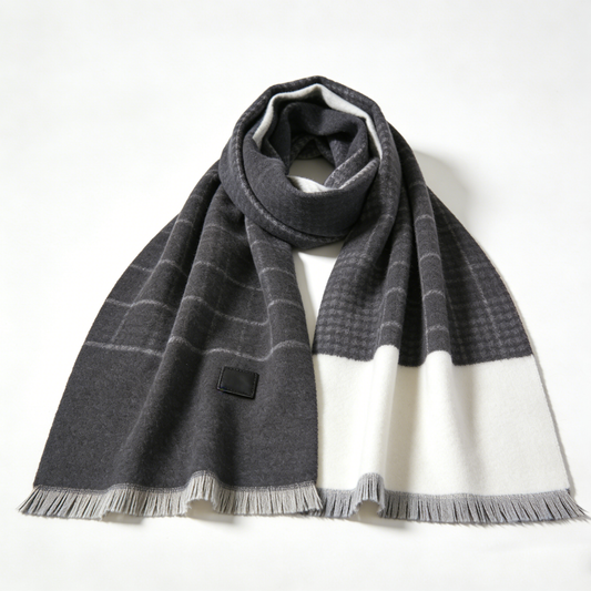Grey Plaid Scarf