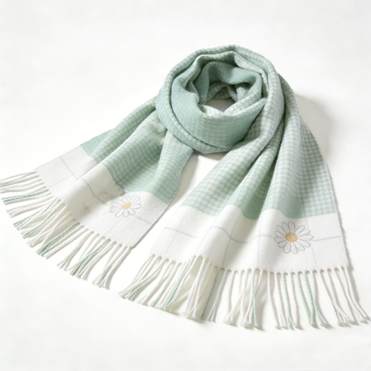 Mint Green Daisy Scarf