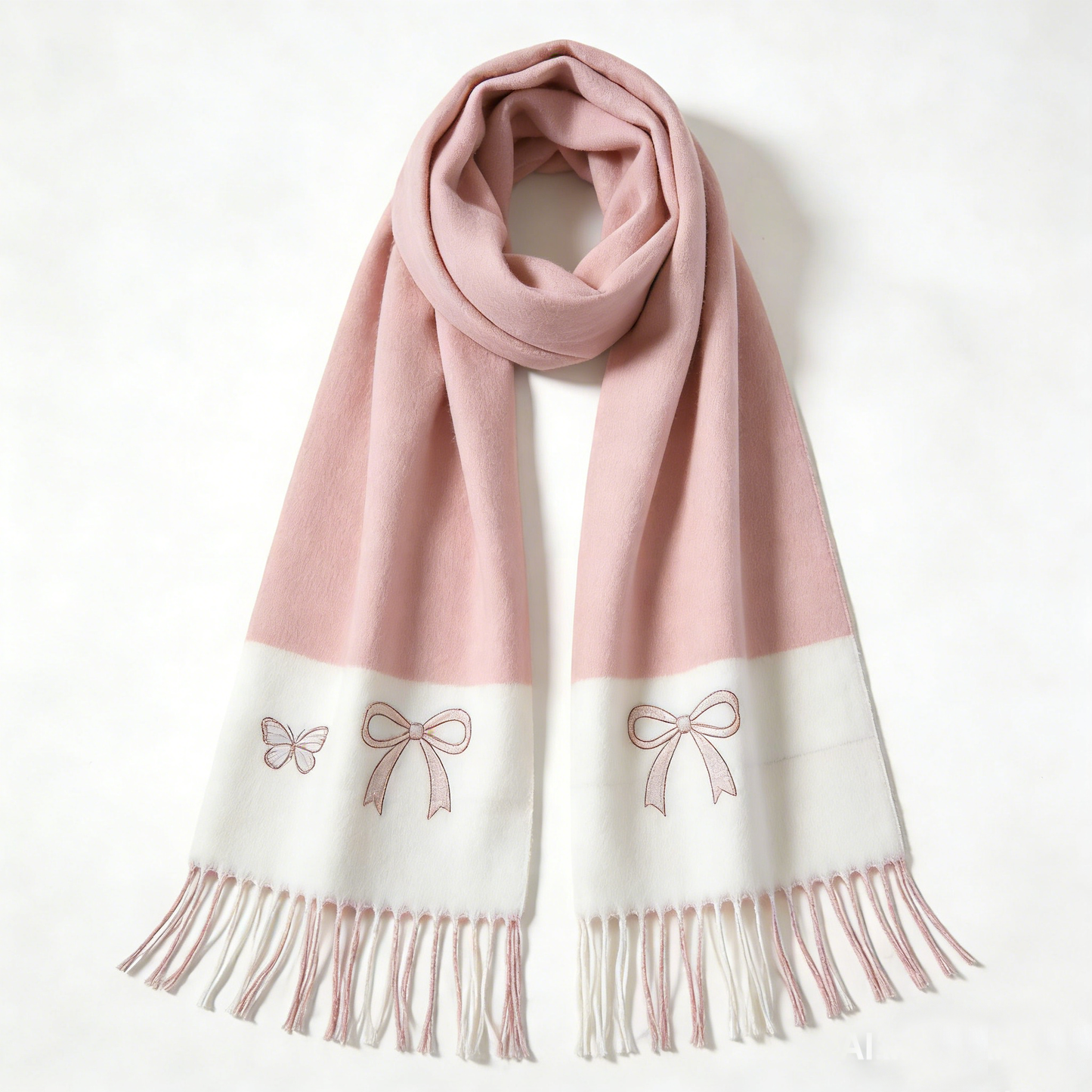 Pink Bow Butterfly Scarf